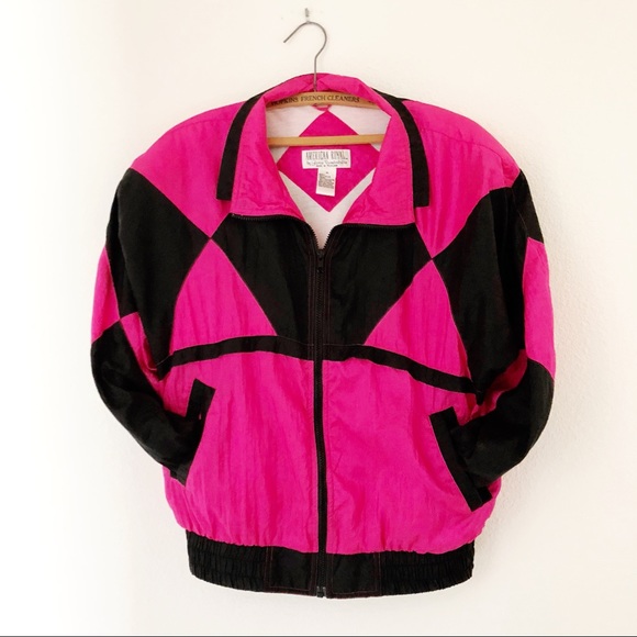 hot pink and black jacket